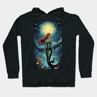 Starry Night Serenade: Van Gogh-Inspired Mermaid Hoodie